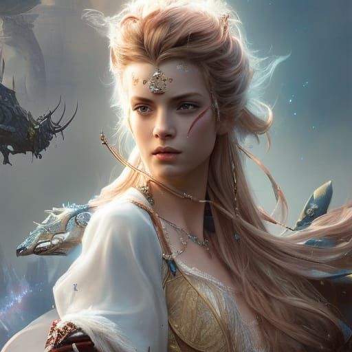 Ethereal Blue Wolf Portrait in HDR