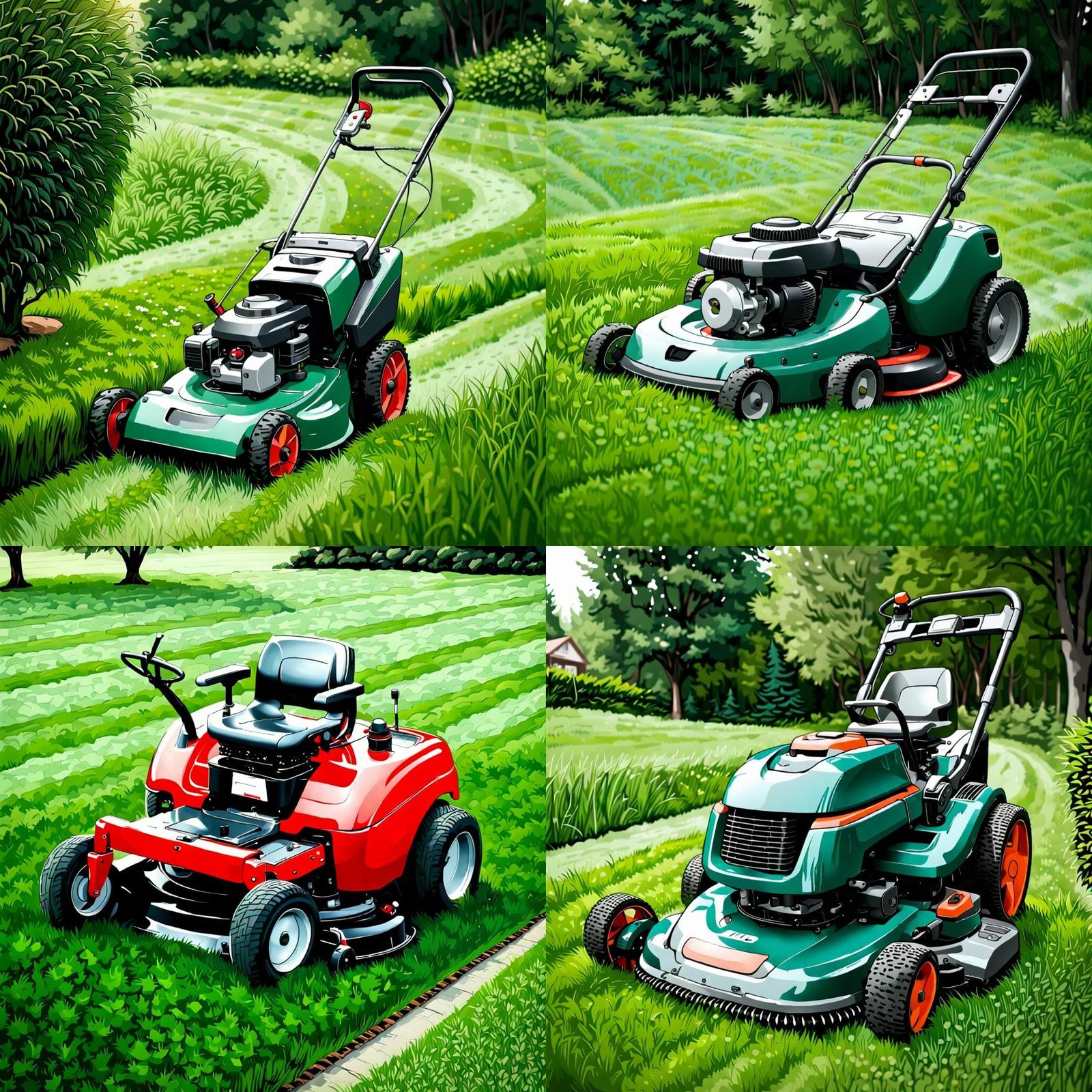 Retro Lawnmower Robot Embracing its Purpose