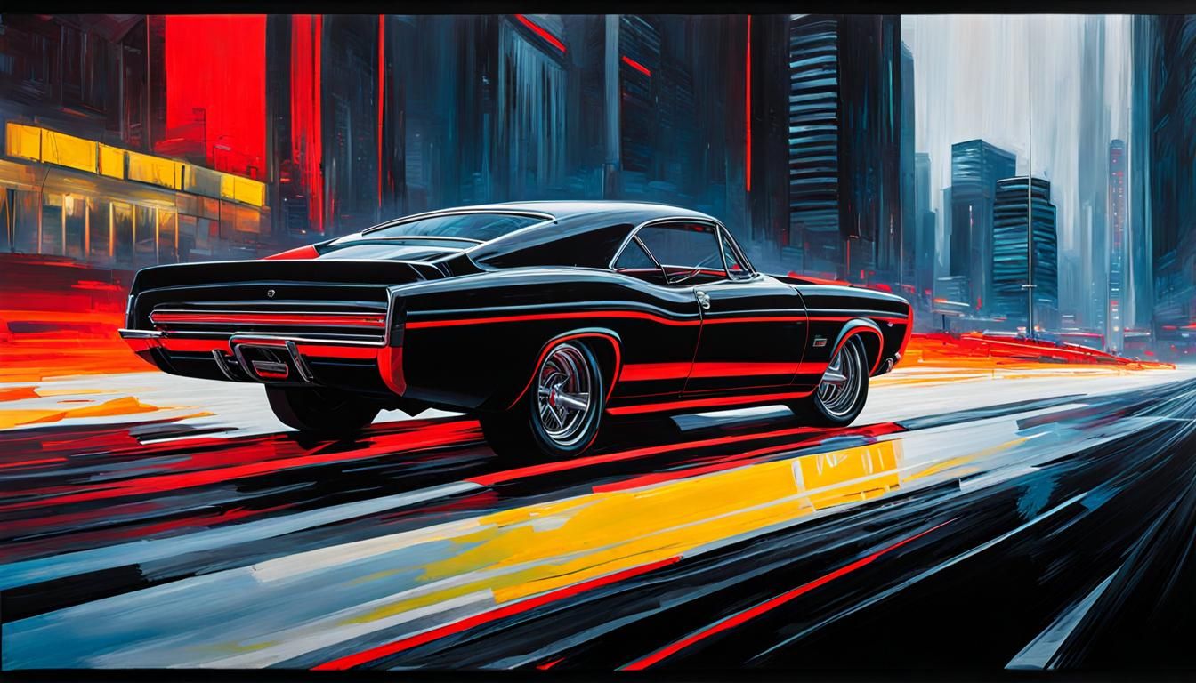 Vivid Double Exposure in Dynamic Acrylic on Black Glass