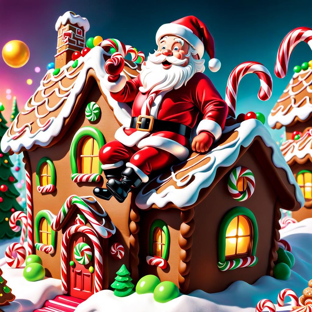 Whimsical Candy Art: Santa's Gingerbread Adventure