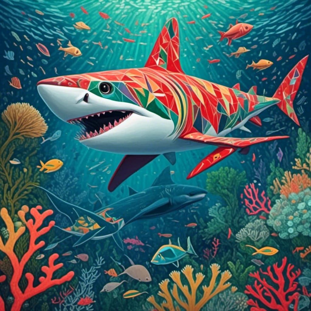 Vibrant Shark Thrives in Underwater Paradise