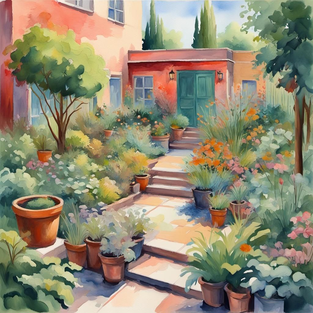 Surreal City Garden Blooms Vibrantly in Maximalist Impressio...