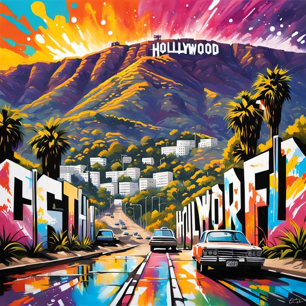 Vibrant Street Art Reimagines the Iconic Hollywood Sign