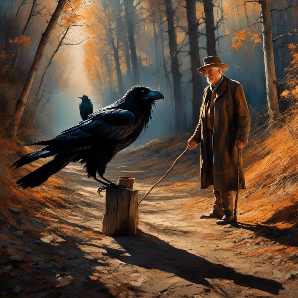 Giant Ravens Confront Old Man on Vermont Dirt Road in Dramat...
