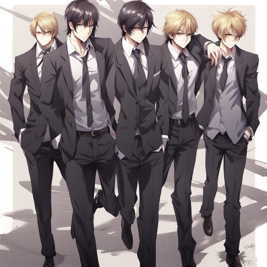Manga-Inspired Bodyguards in Anime Style