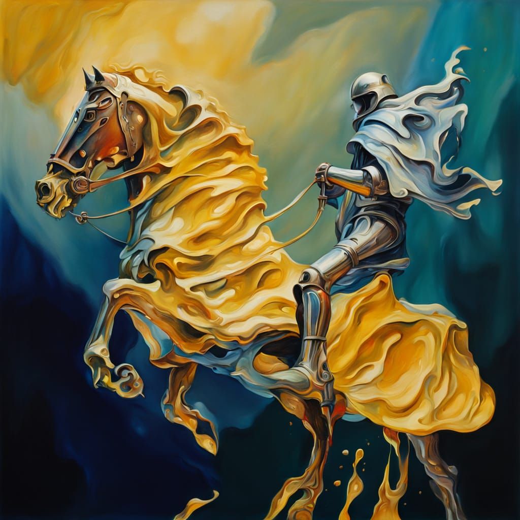 Melting Knight's Spur in Surrealist Impasto Style