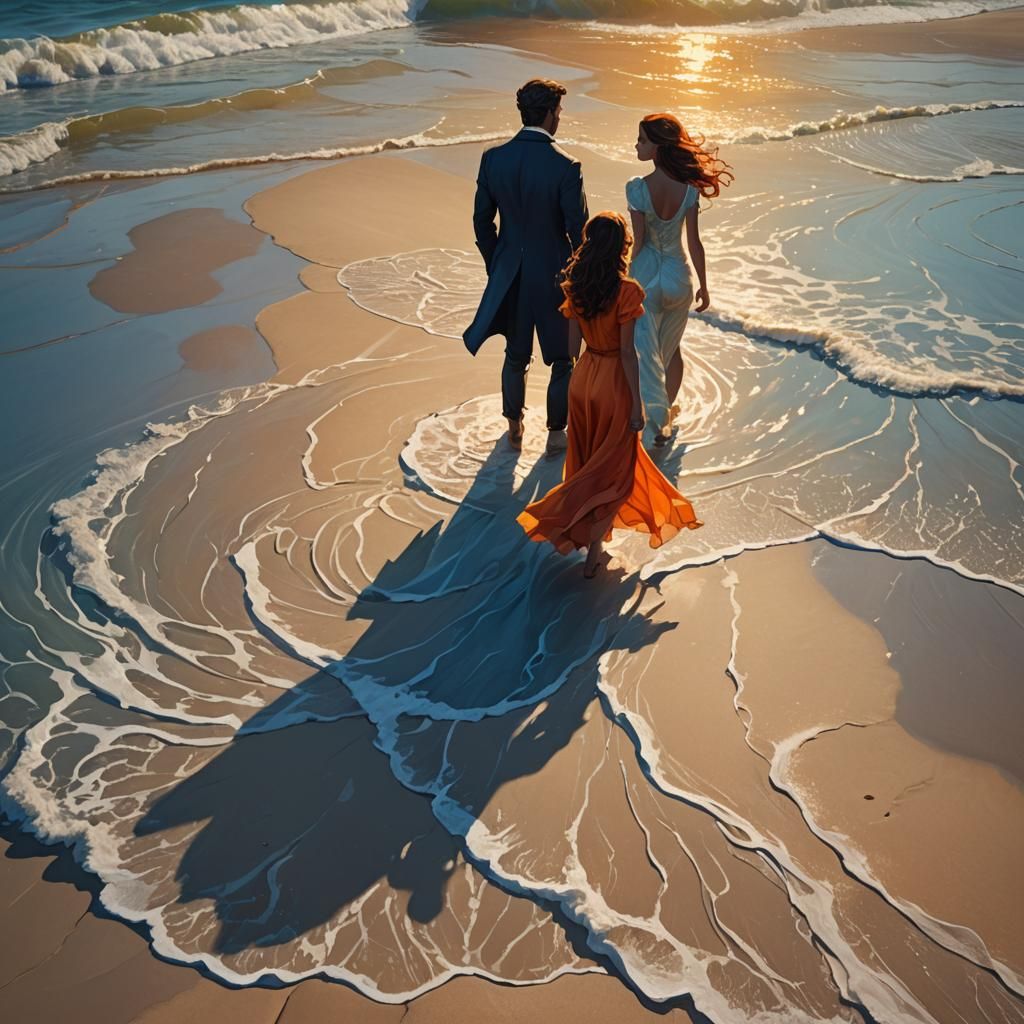 Couples Portrait in Vibrant Beach Scene
