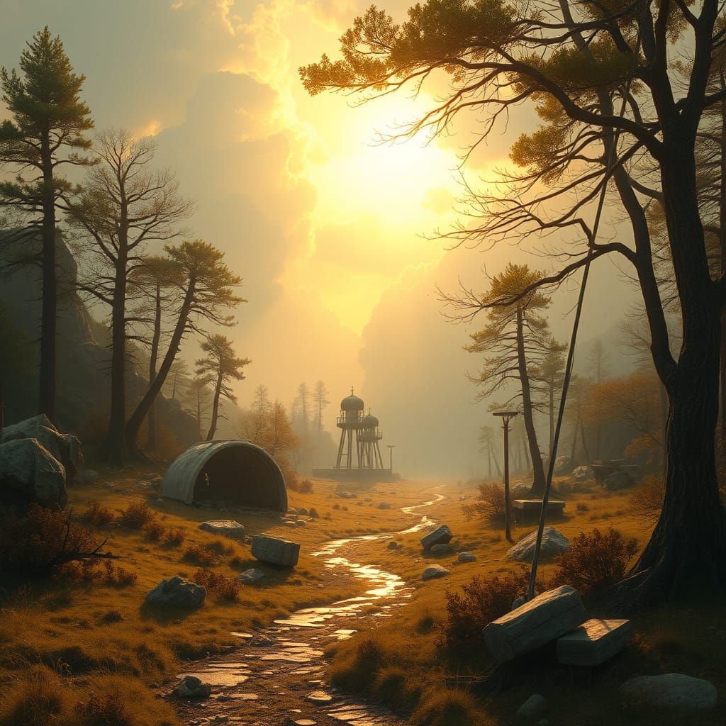 Golden Light Illuminates Serene Landscape