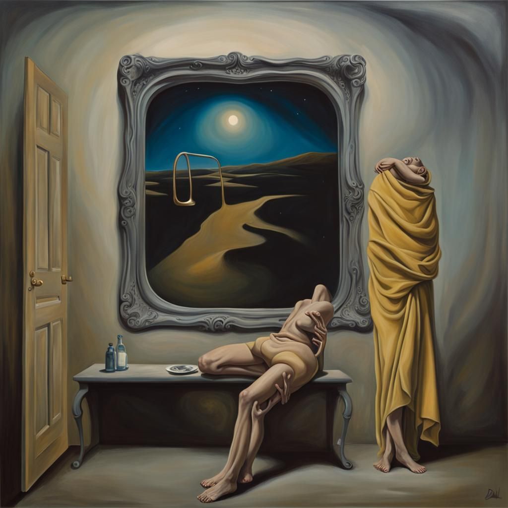 Surrealist Moment of Self-Discovery in Timeless Space