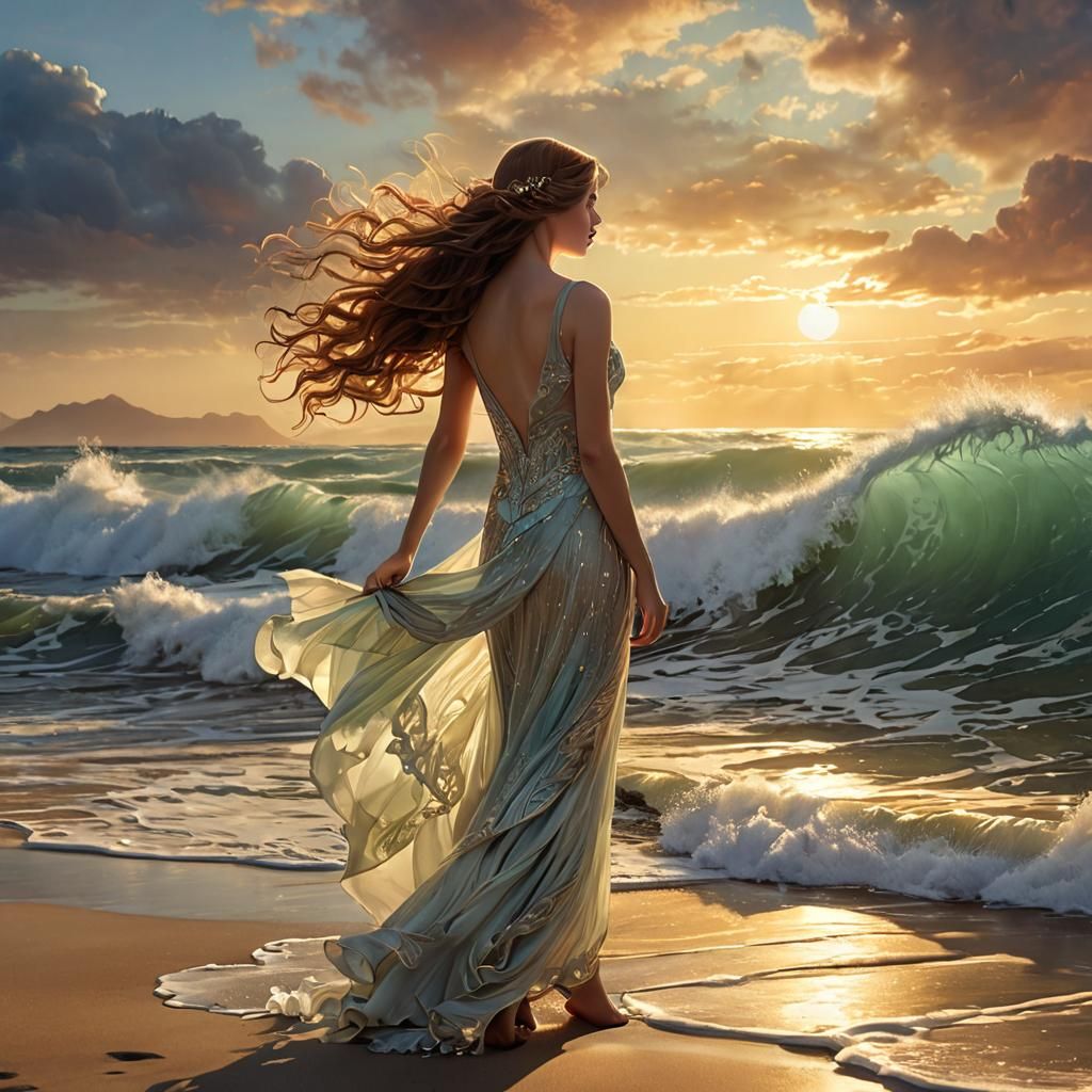 Whispers of Oceanic Elegance in Art Deco Style