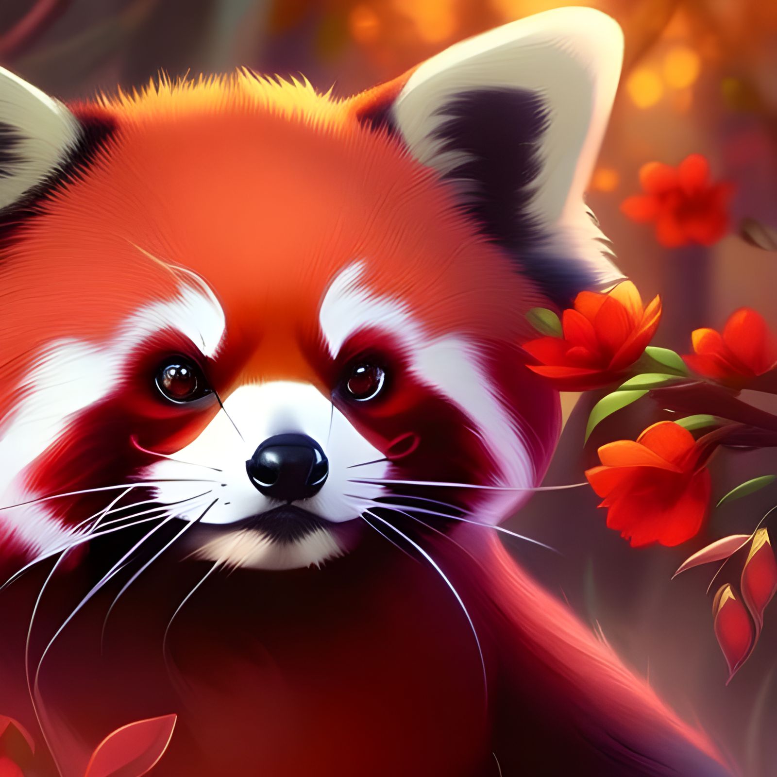 Portrait of a Whimsical Baby Red Panda