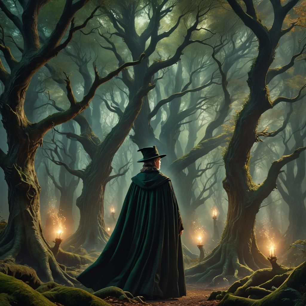 Mystical Professor McGonagall in a Whimsical Forest