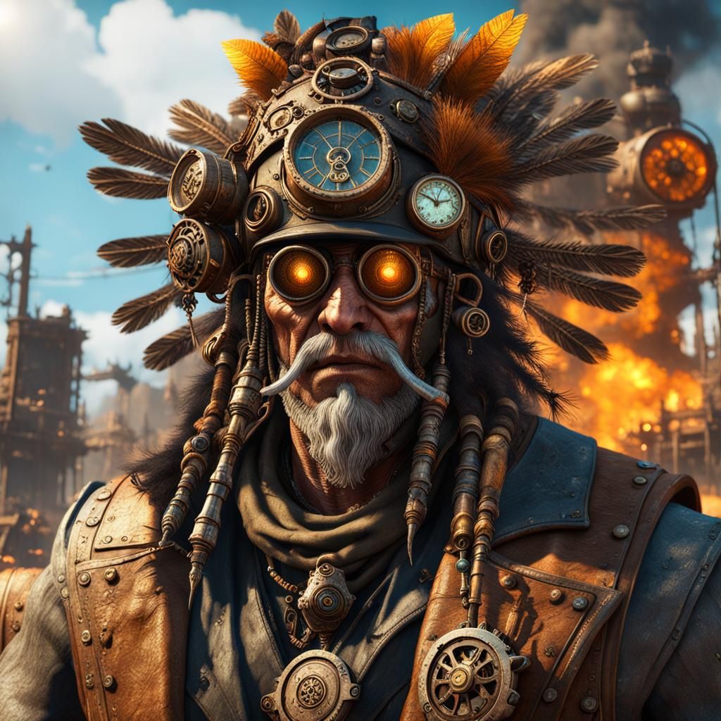 Steampunk Shaman Explores Ruins of Postapocalyptic America i...