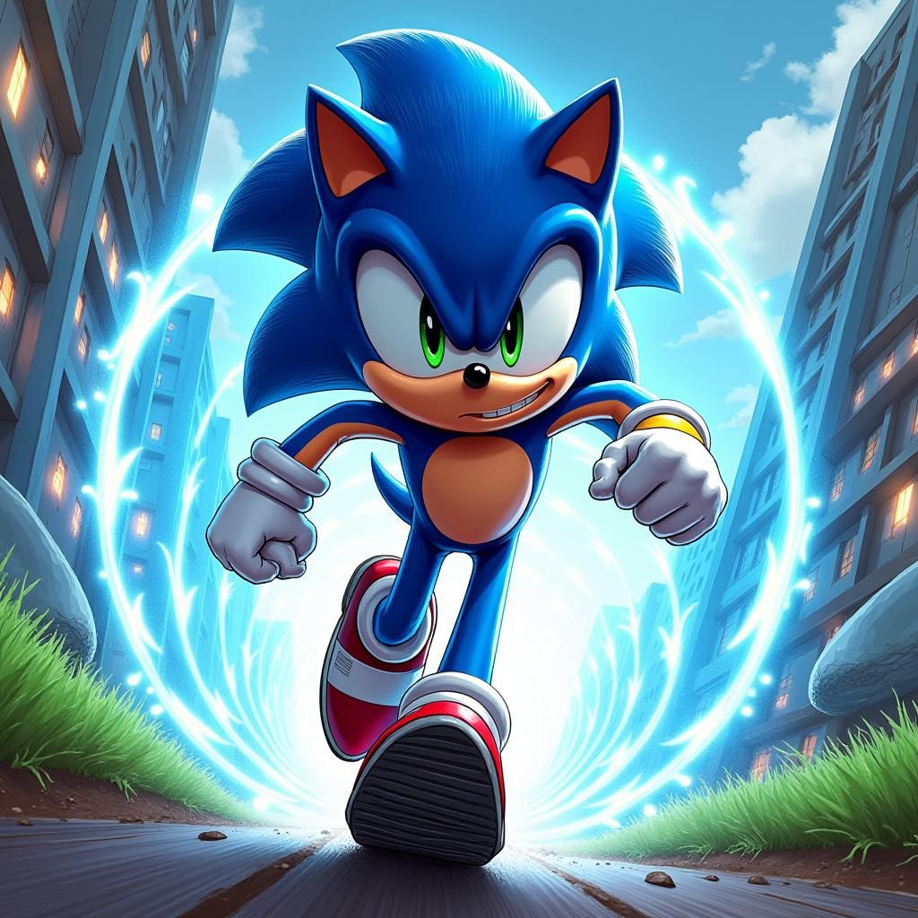 Sonic the Hedgehog in Intense Speed Action