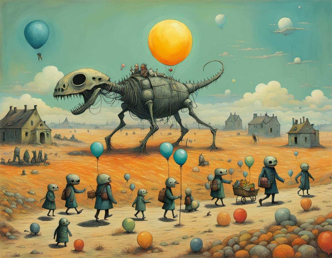 Pastel Post-Apocalyptic Picnic with Cute Monsters