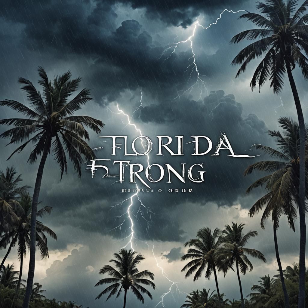 The words 'Florida Strong' spelled correctly with palm trees...