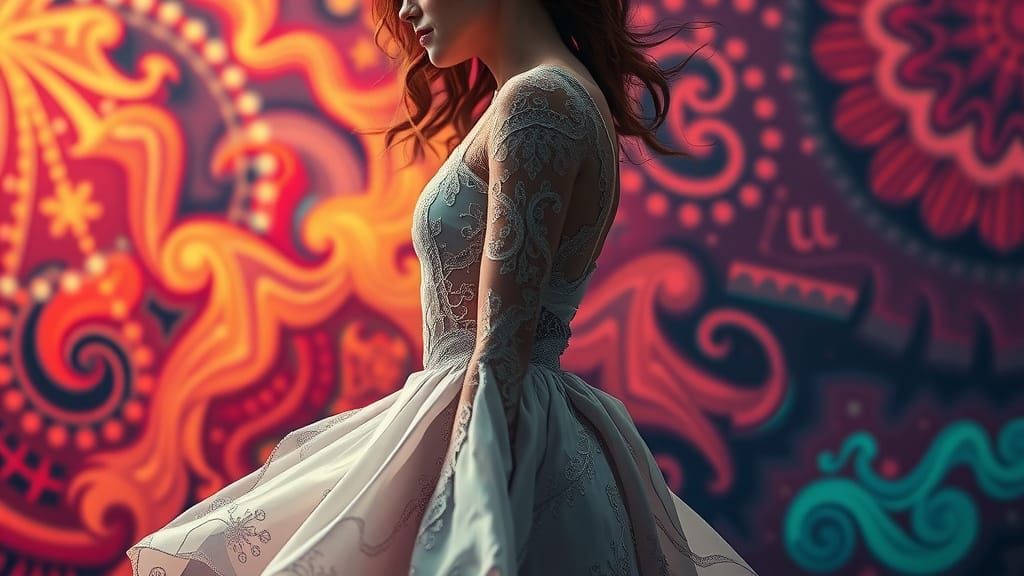 Intricate Woman in Vibrant, Hyper-Realistic 3D Art