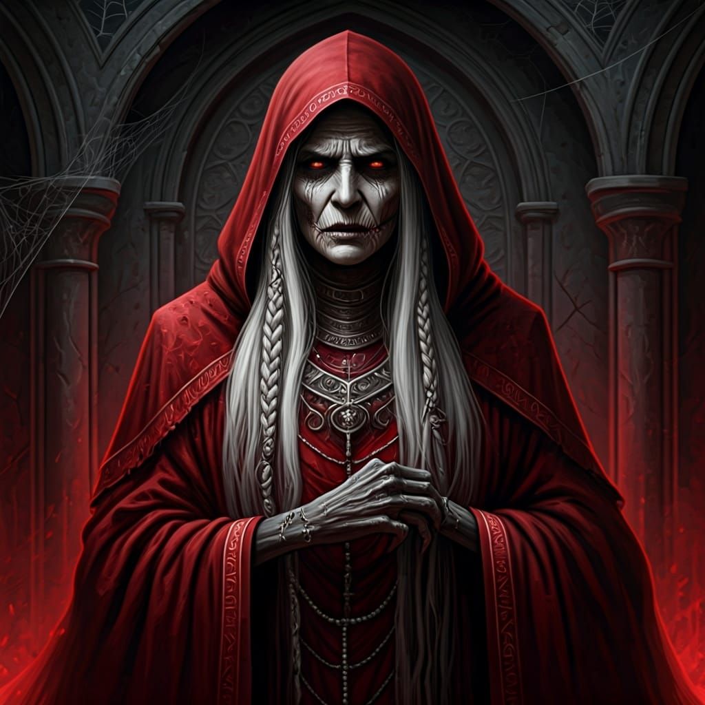 Forgotten Drow Goddess Portrait in Dark Fantasy Style