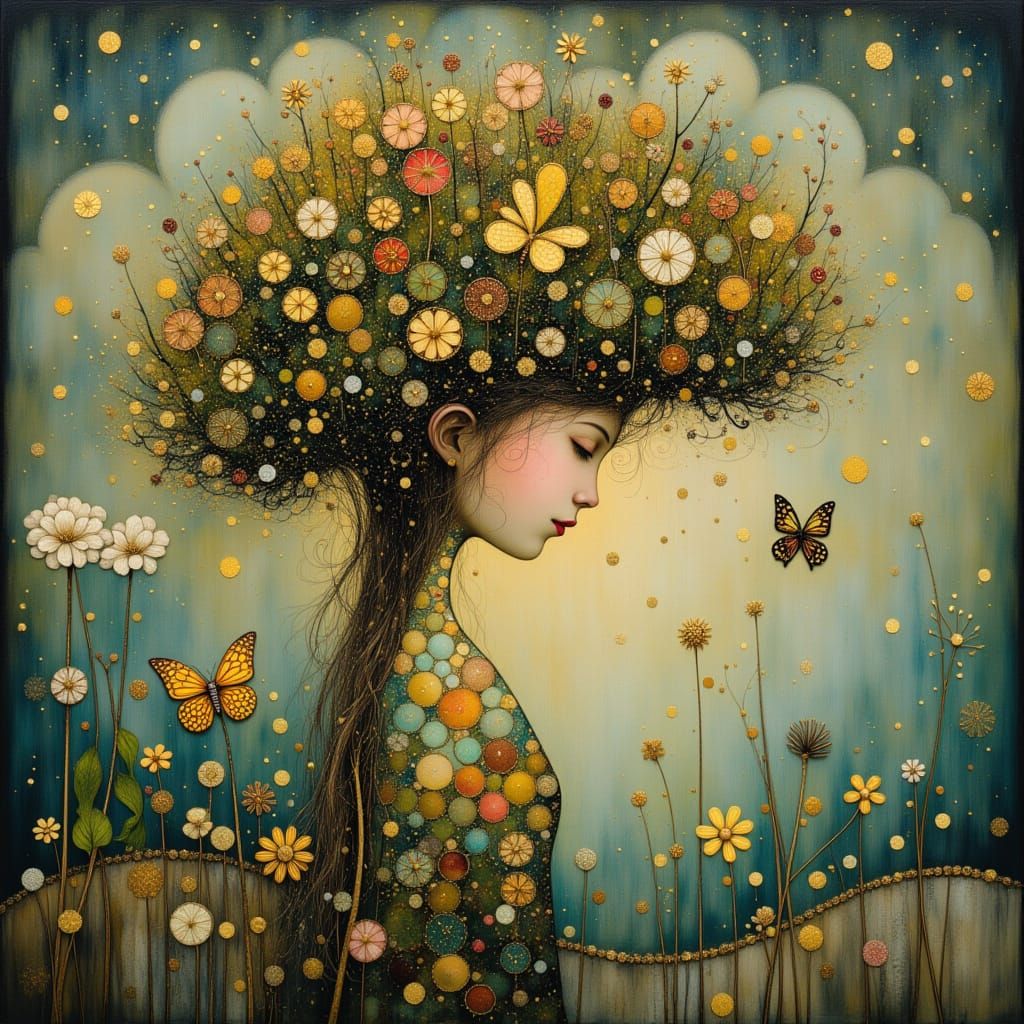 Mother Nature Portrait with Enchanted Tree