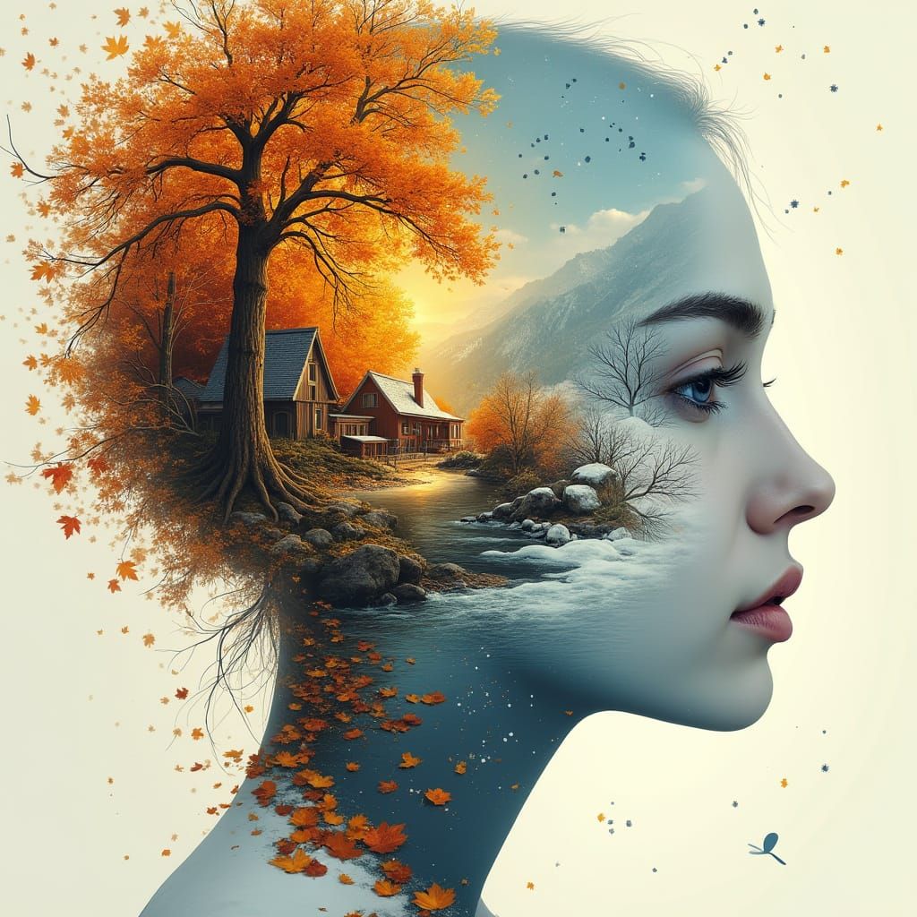 Face Transitions From Autumn Warmth To Winter Serenity