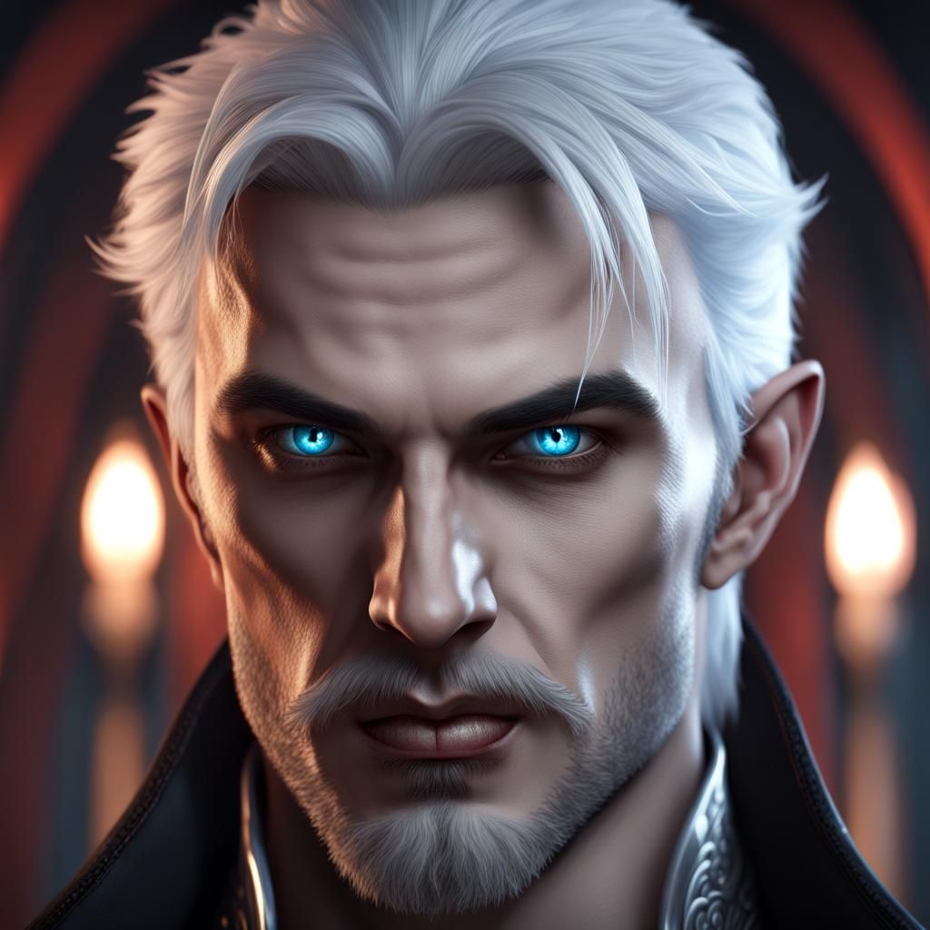 Charismatic Vampire in Immersive Fantasy Landscape