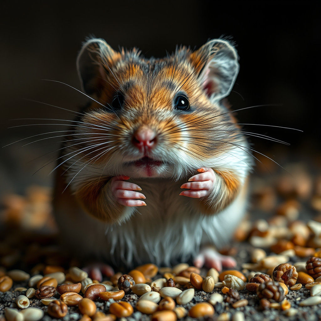 Hyperrealistic Hamster Portrayal in Futuristic Realism Style
