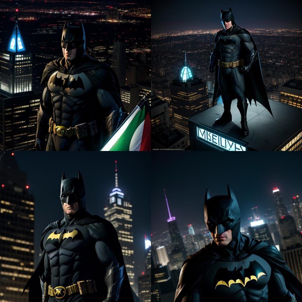 Batman in Rebirth Suit Dominates Gotham Nighttime Skyline