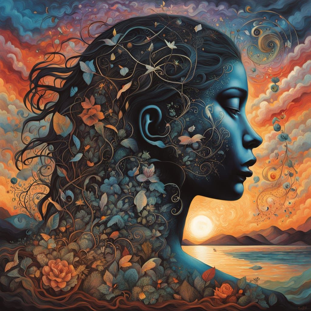 Glowing Human Connection in Cyberpunk Digital Art