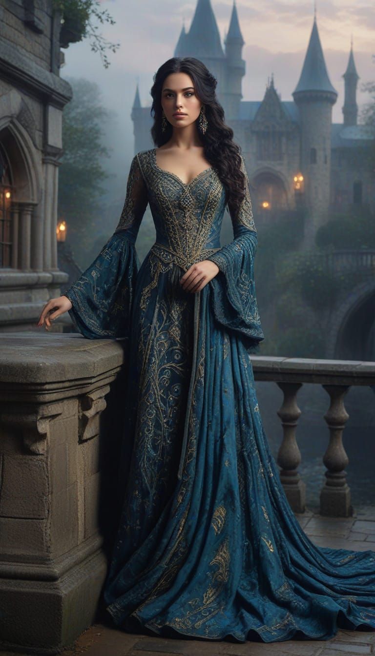 Ethereal Fantasy Princess in Dark Castle