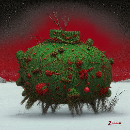 Surreal Christmas Scene, Inspired by Zdzislaw Beksinski's Da...