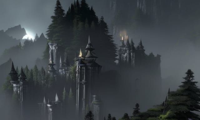Forgotten Citadel Amidst Tangled Peaks