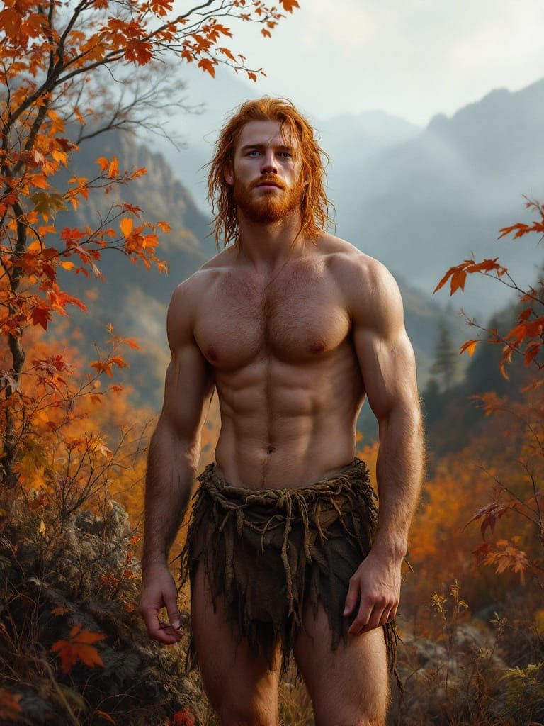 Irish Man in Autumn Landscape