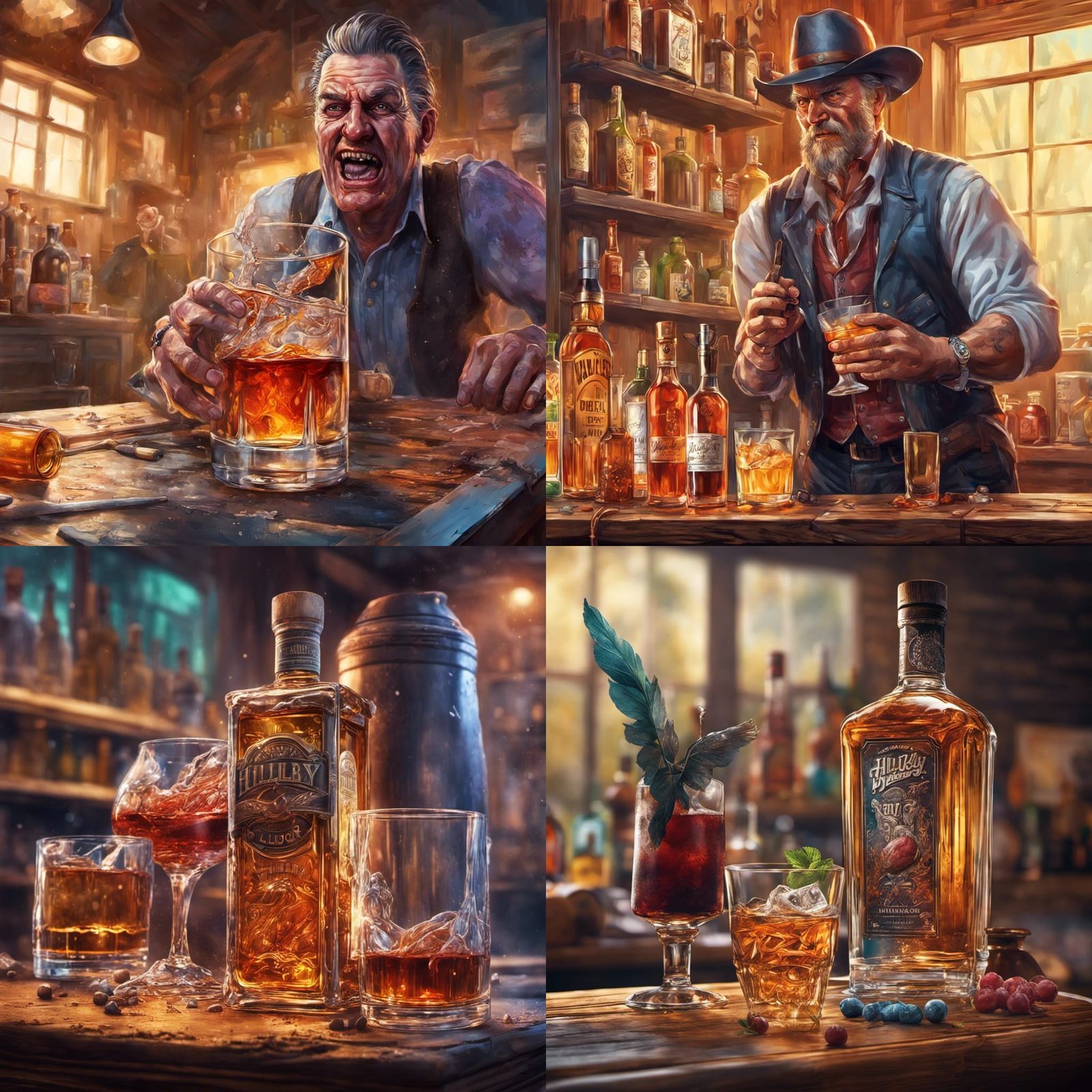 Luxurious Hillbilly Liquor Maker in Hyperrealistic Splash Ar...