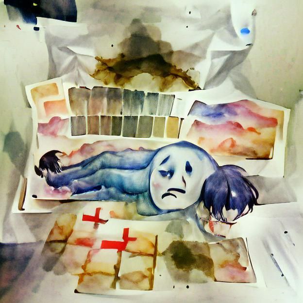 Surreal Watercolour Depiction of Exorcising Inner Demons
