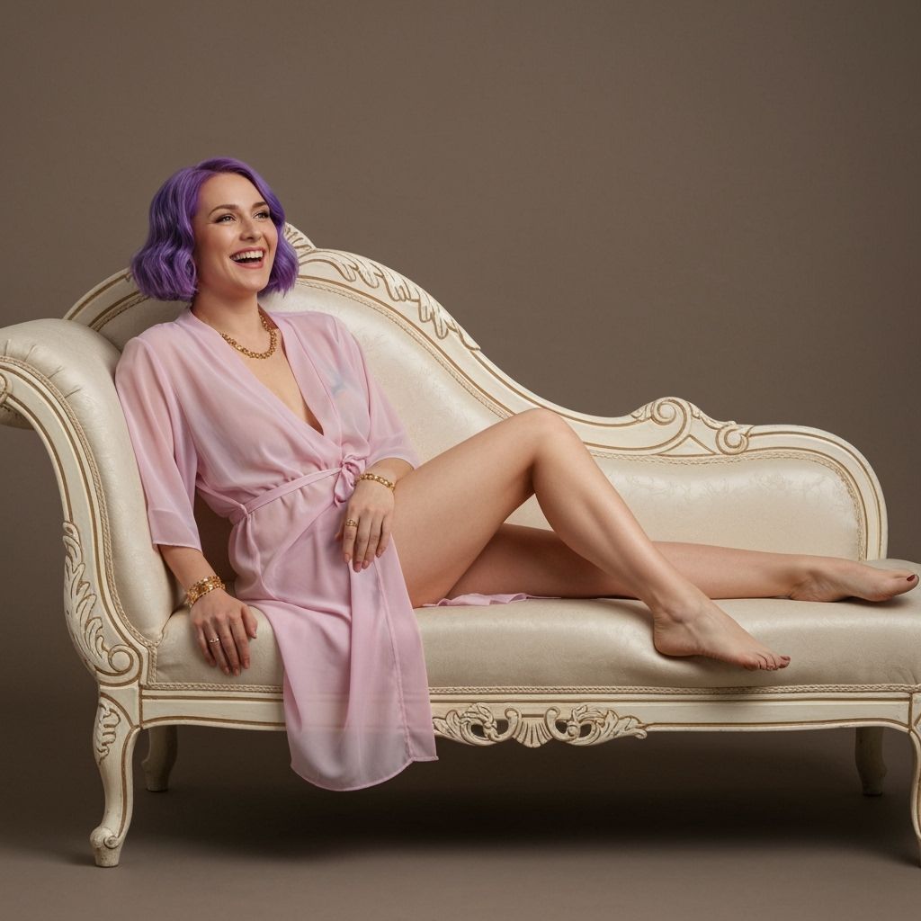 Beautiful Woman Reclining in Victorian Elegance