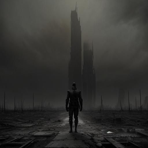 Lone Survivor Stands Amidst Ruins in a Toxic Post-Apocalypti...