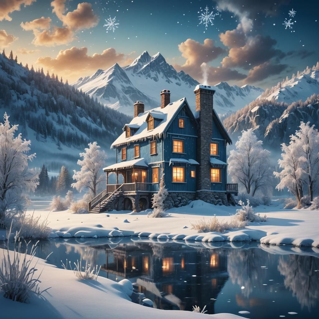 Whimsical Winter Wonderland in Fantasy Style