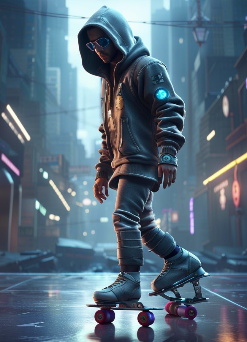 Gritty Survivor Skates Through Apocalypse City