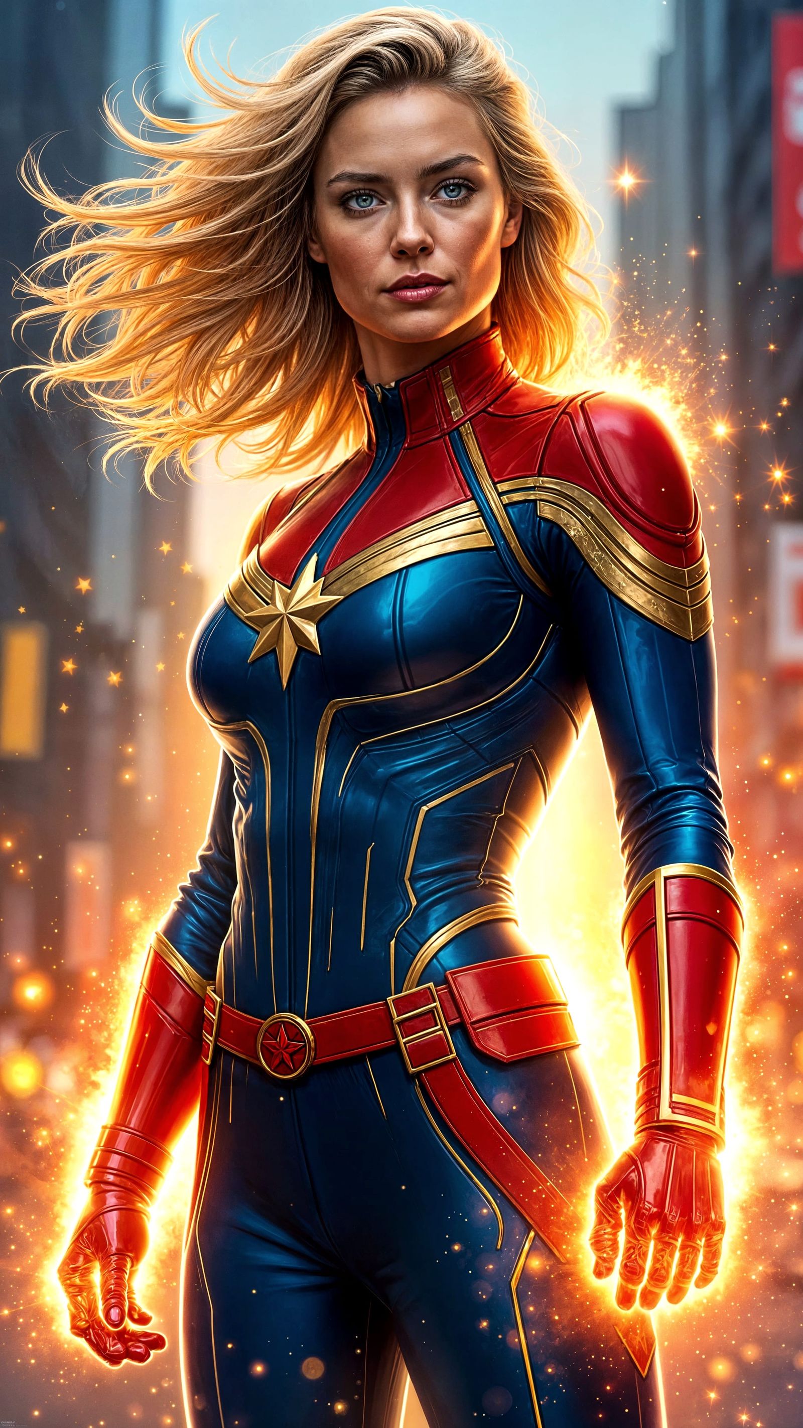 Vibrant Comic Book Art of Cosmic Superheroine