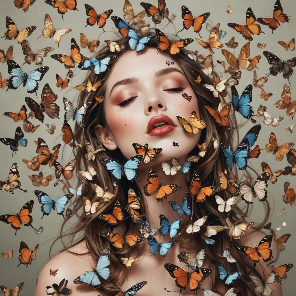 Butterflies in Romantic Portrait