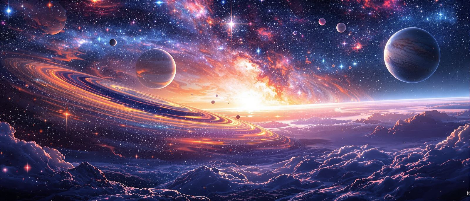 Futuristic Technicolor Galaxy in 8k