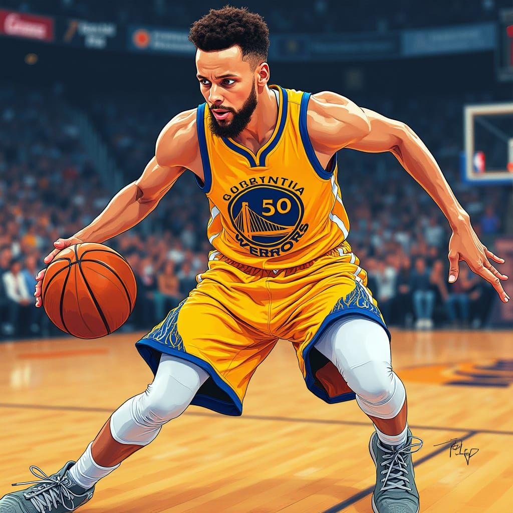 Golden Basketball Icon in Vibrant Stylized Illustration