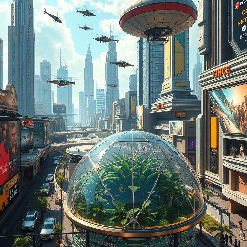 Futuristic Metropolis in Opulent Art Deco Style