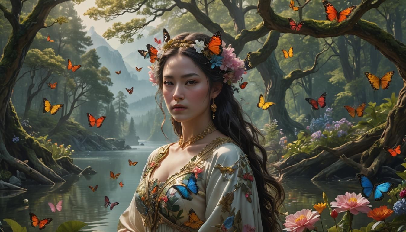 Timeless Forest Goddess Emerge from Ancient Lake