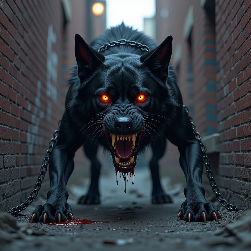 Terrifying Spectral Dog in Hyperrealistic Concept Art