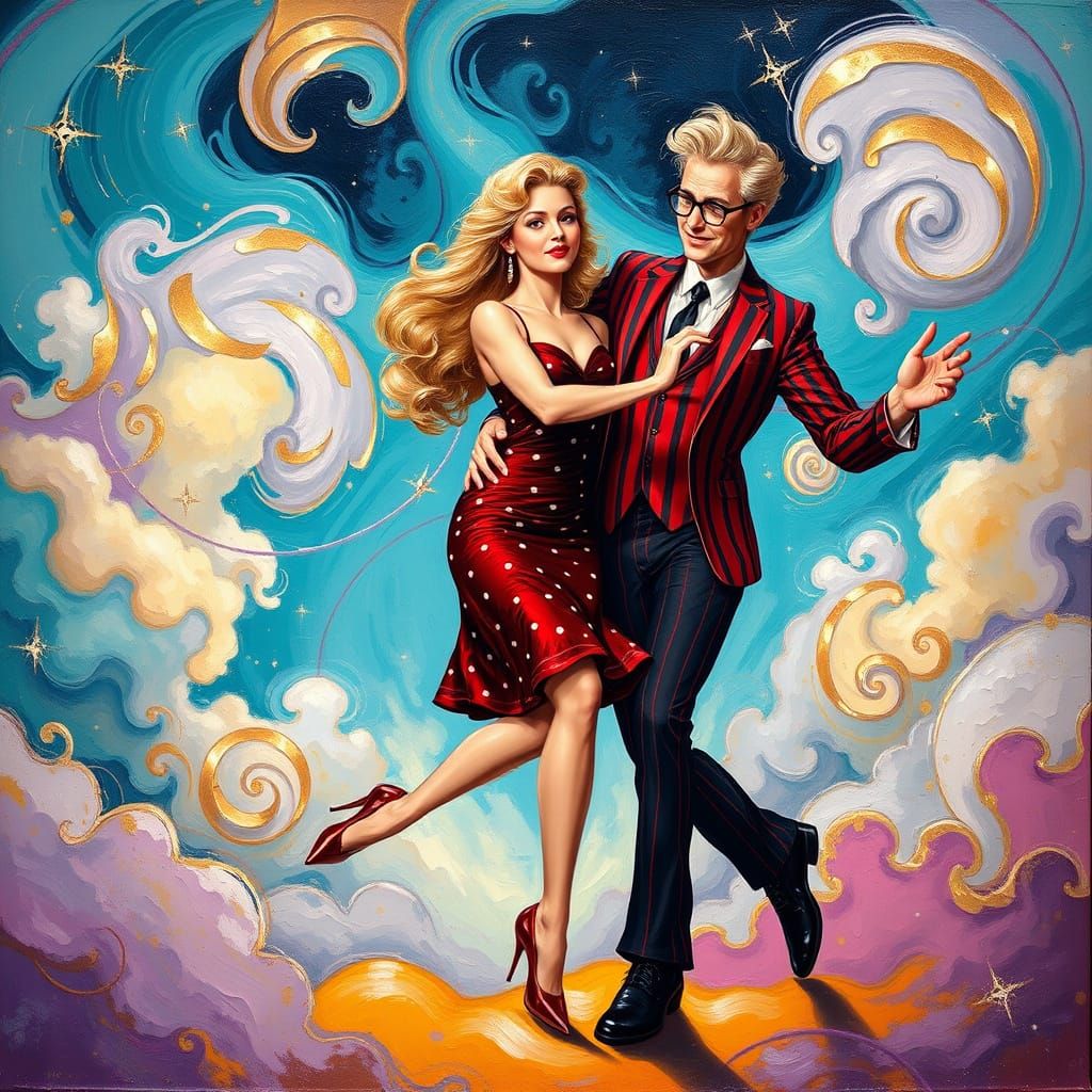 Rockabilly Scientist in Dreamlike Dance