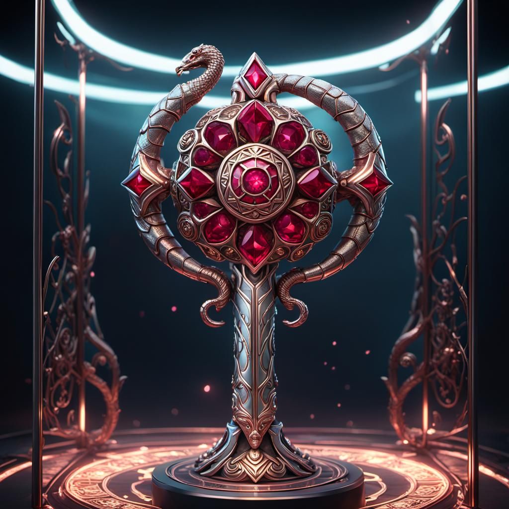 Epic Divine Rune Battle Staff in Opulent Treasury