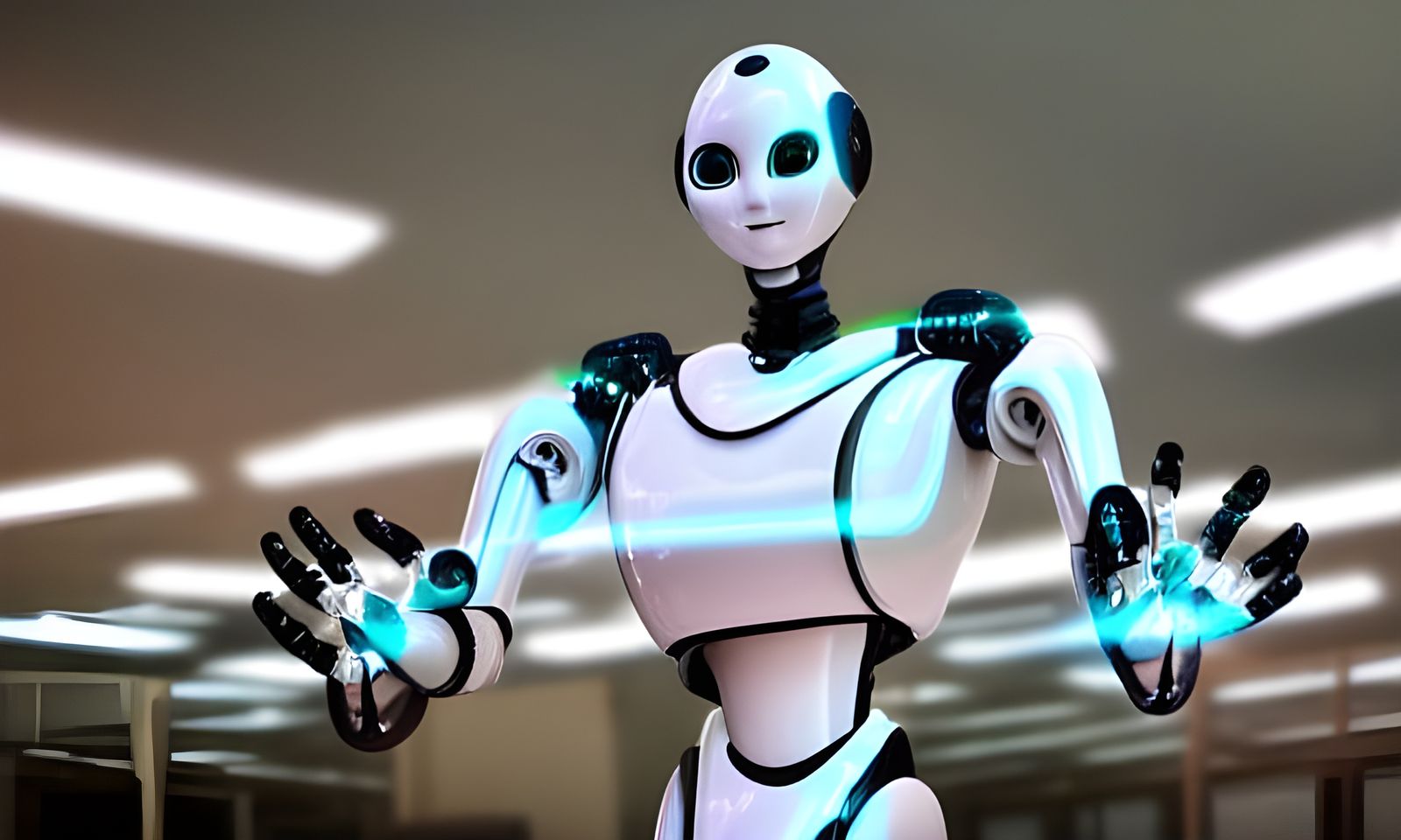 Robotic Salesman in Photorealistic Real Photo Style