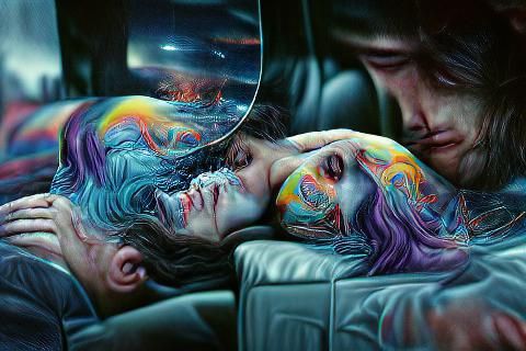 Love in Despair, Holographic Concept Art in Hyperrealism
