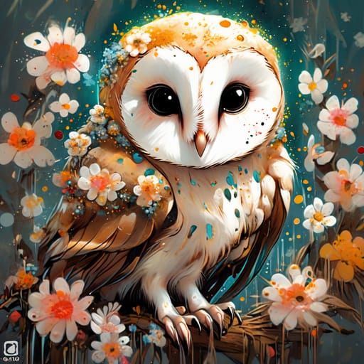 Majestic Barn Owl in a Moonlit Forest